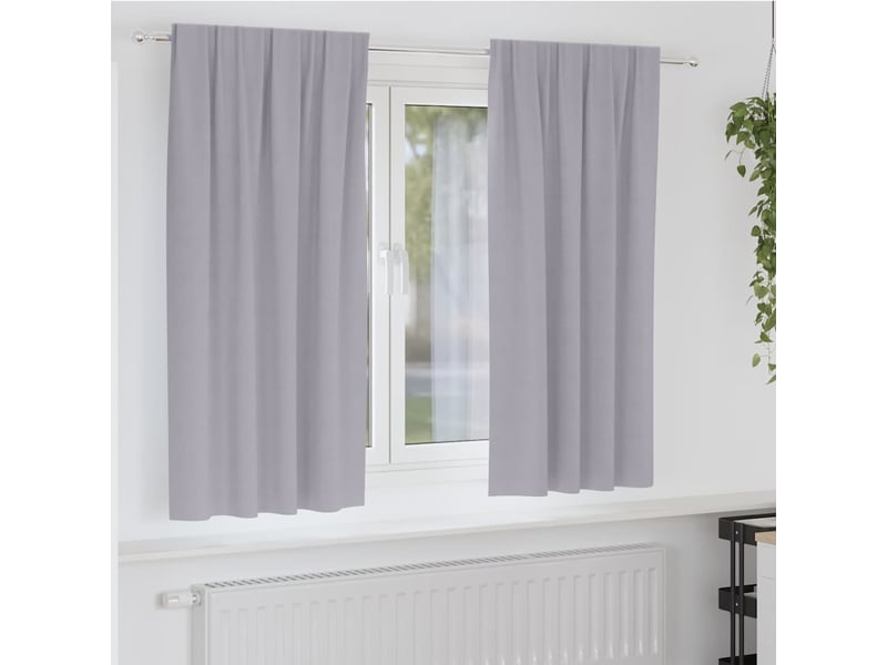  Lot de 2 rideaux occultants, rideaux black-out avec anneaux gris métal 175 x 140 cm cf44651  - Conforama B