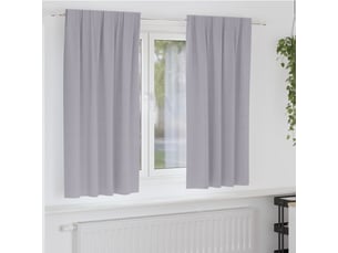 Lot de 2 rideaux occultants, rideaux black-out avec anneaux gris métal 175 x 140 cm cf44651