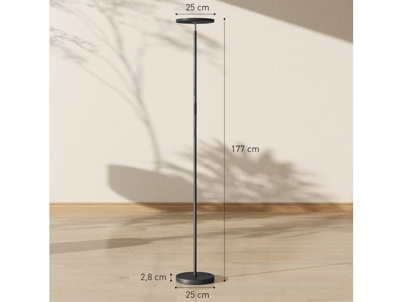  Lampadaire led 25x25x177 cm noir en plastique, variateur rgb avec télécommande et tête orientable  - Conforama C
