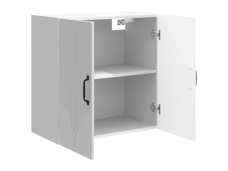  Armoire murale salon 59x31x60cm bois d'ingénierie blanc brillant shl5325  - Conforama C