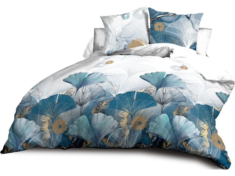 Housse de couette 240x260 + 2 taies - microfibre douce et résistante - entretien facile - ginko  - Conforama A