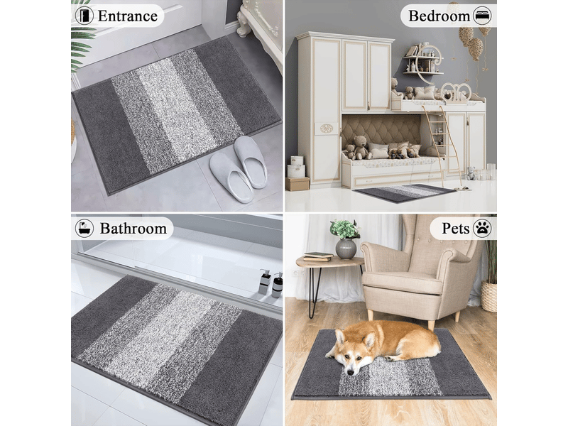  Tapis entree intérieur antidérapant, paillasson extérieur entree lavable en machine, microfibre absorbante tapis entree extérieur, paillasson 40x60 cm  - Conforama C