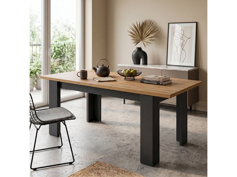  Table allongeable 180230cm aspect bois denver pieds anthracite - colt COLT - Conforama D