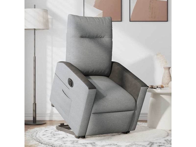 Fauteuil inclinable électrique, fauteuil relax salon gris clair tissu shl85183 - Conforama C