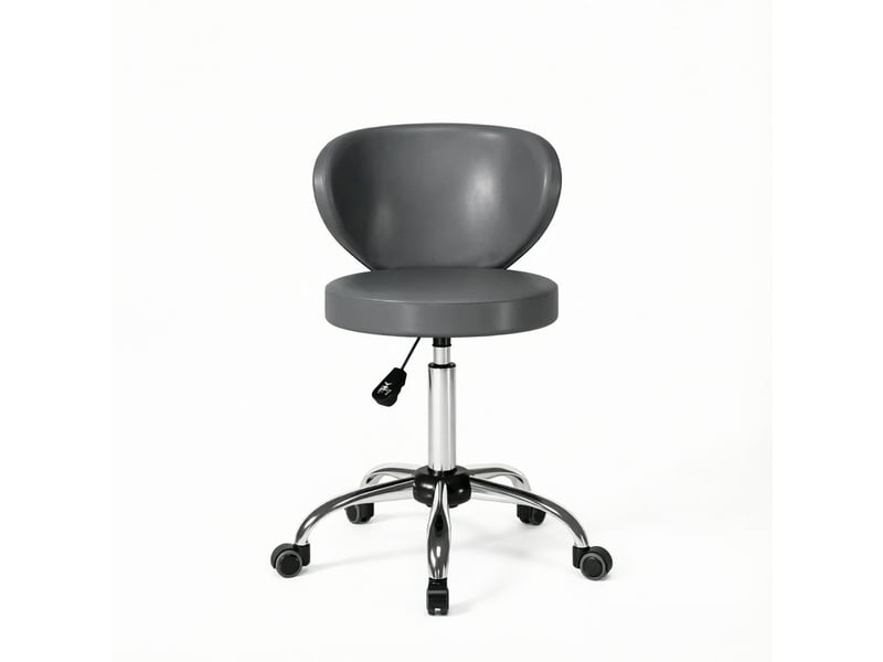  Tabouret de massage à roulettes,45x54 cm,réglable avec dossier,pu,gris  - Conforama A