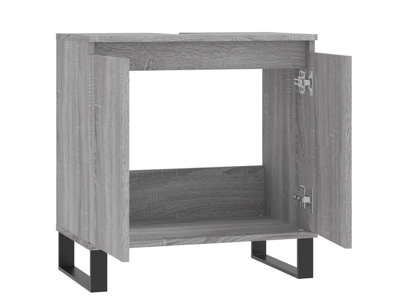  Amoire de salle de bain sonoma gris 58x33x60cm bois d'ingénierie shl3025  - Conforama E