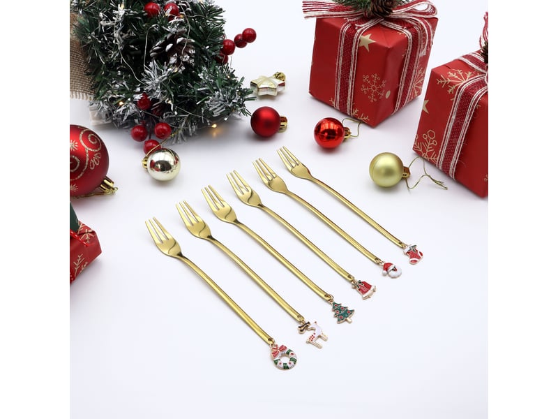 COUTELLERIE Fourchette doré NOEL - Conforama X
