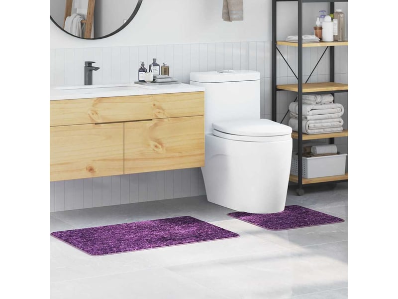  Ensemble de tapis de bain antidérapants 2 pc pourpre 50 x 50 cm cf64746  - Conforama B