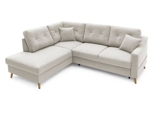 Canapé d'angle gauche convertible BOBOCHIC SWEDEN 5 places Tissu Beige