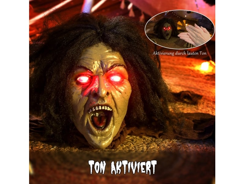  Décoration zombie rampante halloween 140x60x20 cm sonore lumineuse marron  - Conforama D