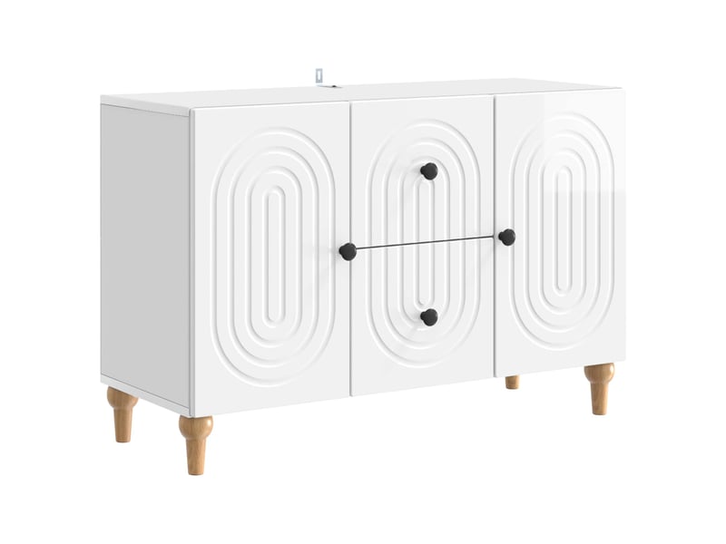  Meuble tv - banc tv - meuble de rangement blanc brillant 89 x 34,5 x 60 cm bois d'ingénierie  - Conforama A