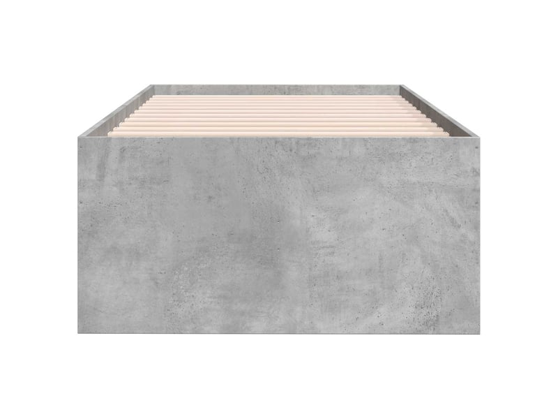  Lit simple- lit adulte -  cadre de lit avec rangement avec tiroir gris béton 80 x 200 cm  - Conforama C