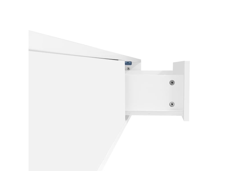  Table basse moderne bois blanc 115x55x34 cm, 2 tiroirs, led intégrée, charge 30 kg — élégante  - Conforama E