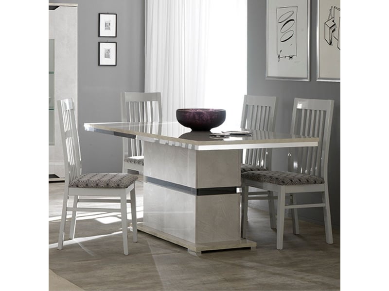  Table rectangulaire pied central aspect ciment et anthracite - libeccio LIBECCIO - Conforama B