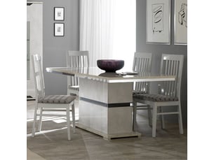 Table rectangulaire pied central aspect ciment et anthracite - libeccio