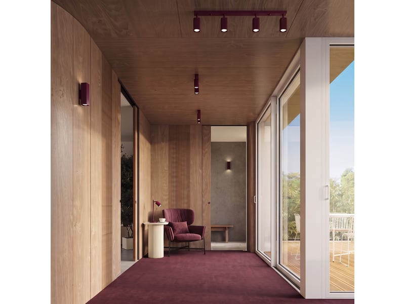  Applique rayo 20 bordeaux aluminium moderne 20x6x8cm SL.3218 - Conforama B