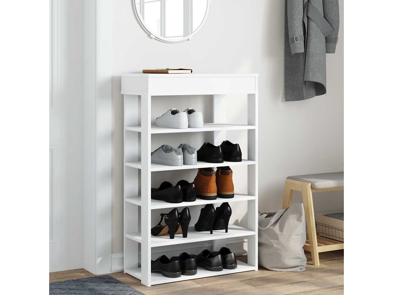  Meuble à chaussures, étagère à chaussures blanc 60x30x98 cm bois d'ingénierie  - Conforama C