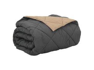 Duvet - couette d'été simple 220 x 200 cm été 200 gsm anthracite et taupe