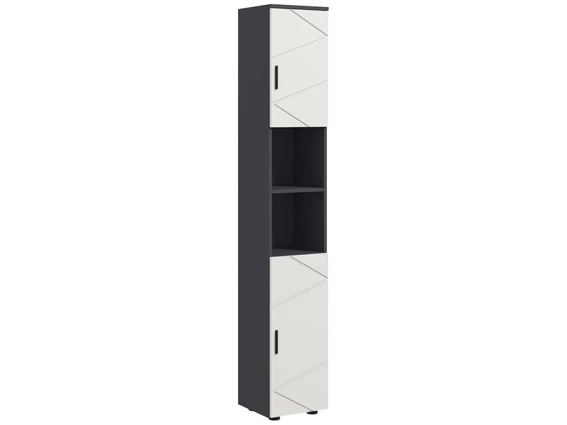  Colonne de salle de bain en panneau de particules gris 30 x 30 x 183 cm  - Conforama A