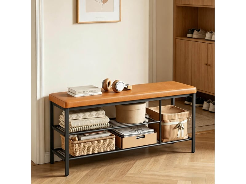 Banc à chaussures avec assise et rangement 100 cm evryae - Conforama B