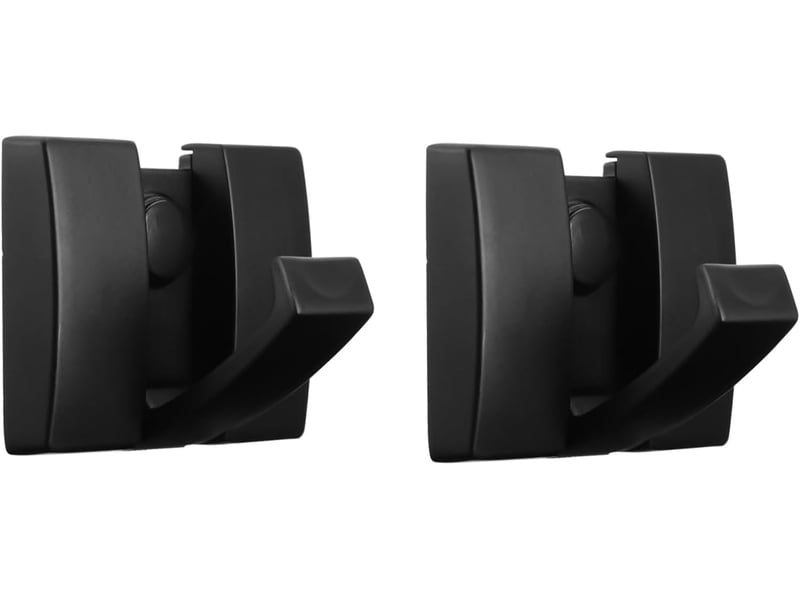  Lot de 2 cintres muraux pliables, crochets rabattables modernes pour manteaux et vêtements, gain de place pour chambre, cuisine et salle de bain, noir  - Conforama A
