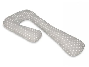 Coussin d'accouchement prepost natal étoiles blanches sur fond gris