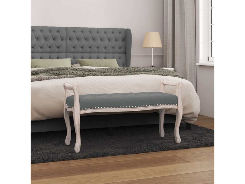  Banc chambre, banc de lit gris foncé 110x45x60 cm tissu  - Conforama B