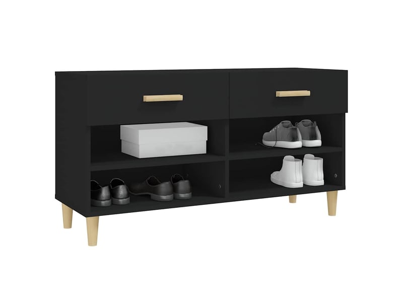  Meuble à chaussure, armoire à chaussures noir 102x35x55 cm bois d'ingénierie  - Conforama D