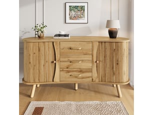 Buffet 2 porte(s) 3 tiroir(s) - 150 cm coloris naturel