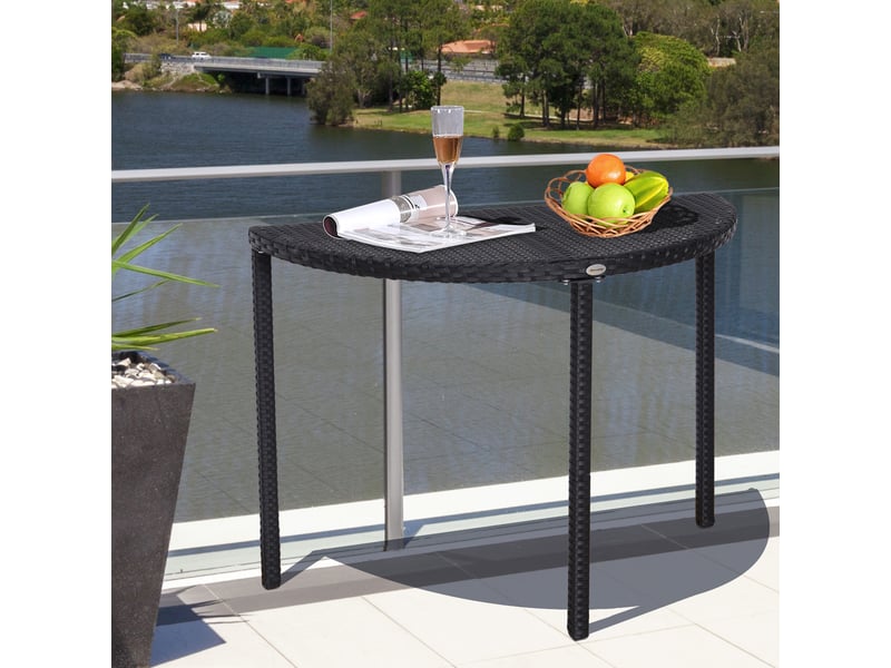  Table de jardin résine noir 100x50x74cm  - Conforama D