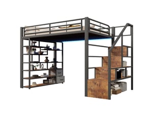 Lit mezzanine 140x200 cm WISHDOR coloris noir