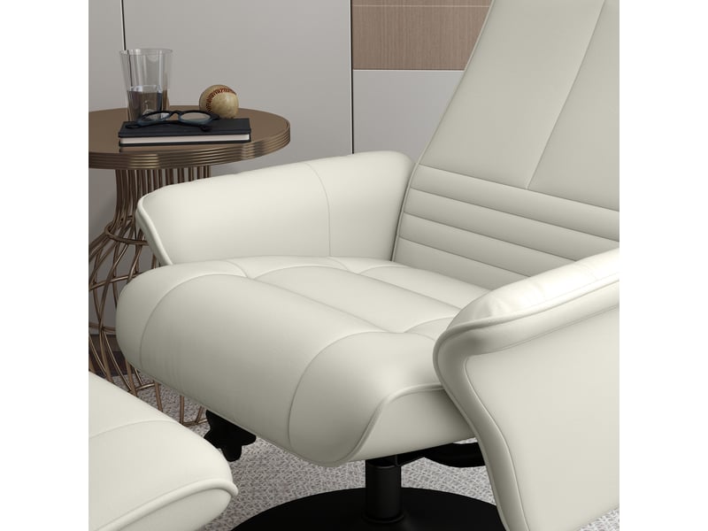  Ensemble 2 pièces : fauteuil relax tv pivotant 360° + pouf, microfibre, inclinable 135°  - Conforama B