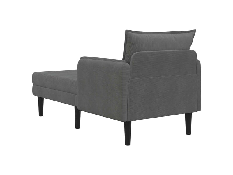  Vidaxl grande méridienne gris foncé tissu en velours côtelé  - Conforama E