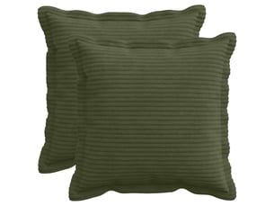 Lot de 2 housses de coussin houten vert 35 x 35 cm velours côtelé cf49380