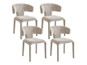 Lot de 4 chaises de salle à manger ergonomiques - accoudoirs confortables démontables - style minimaliste - marron