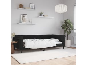 Lit adulte, lit simple, lit de repos sans matelas noir 100x200cm velours cf19606