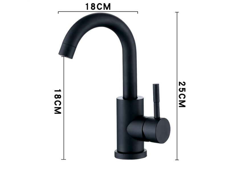  Mitigeur de lavabo noir, robinet salle de bain pivotant à 360°, haut robinets de lavabo, monocommande robinet lavabo pour eau chaudefroide, noir  - Conforama A