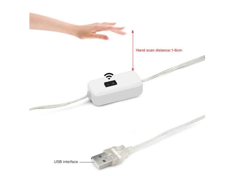 Ruban led de 1m avec détecteur mouvement. Lumière chaude 2700k, étanchéité ip65, rechargeable usb. Bande autocollante pourchambres, salons - Conforama E