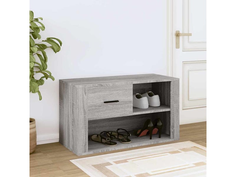  Meuble à chaussure, armoire à chaussures sonoma gris 80x35x45 cm bois d'ingénierie  - Conforama C