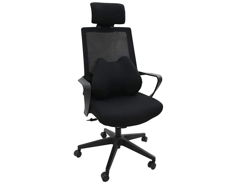  Coussin dorsal, coussin lombaire noir mousse à mémoire de forme 40 x 32 x 13 cm cf56448  - Conforama A