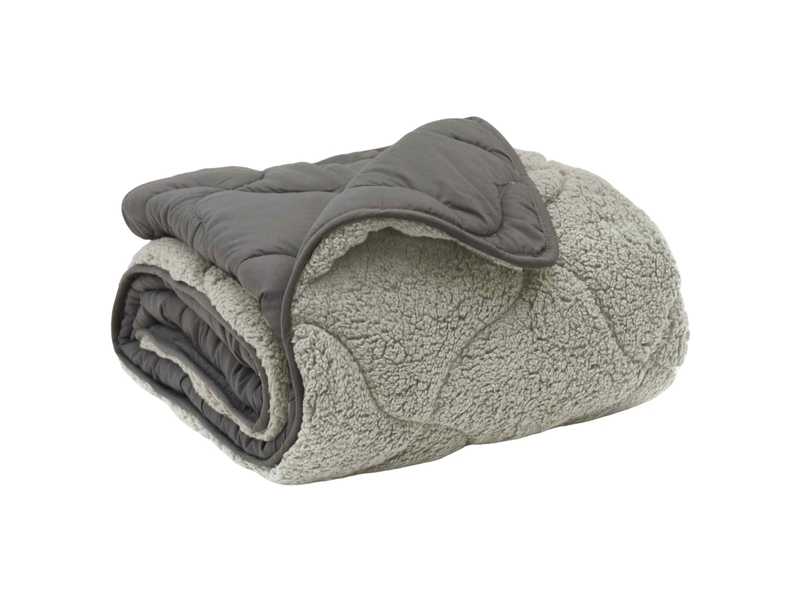  Duvet - couette complet toute l'année matelassé gris clair 220 x 240 cm  - Conforama A