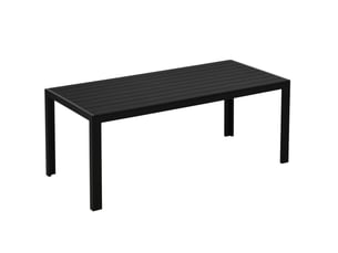 Table de jardin 190x84,5x72 cm résistante aux intempéries aluminium noir