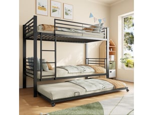 Lit superposé 90x200 cm <strong></strong>  <strong>Radiant Stride</strong> coloris noir