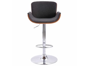 Tabouret de bar, chaise de bar gris tissu