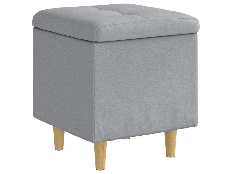  Ottoman, repose pied salon avec rangement gris clair 40x40x45 cm tissu  - Conforama A