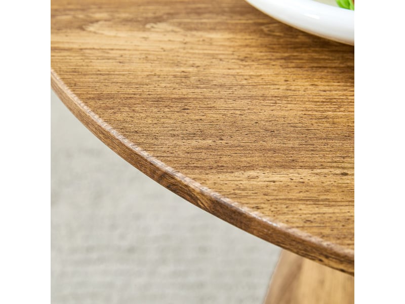  Table basse diamètre 50 cm forme ronde aspect bois naturel mdf film décor bois de qualité  - Conforama D