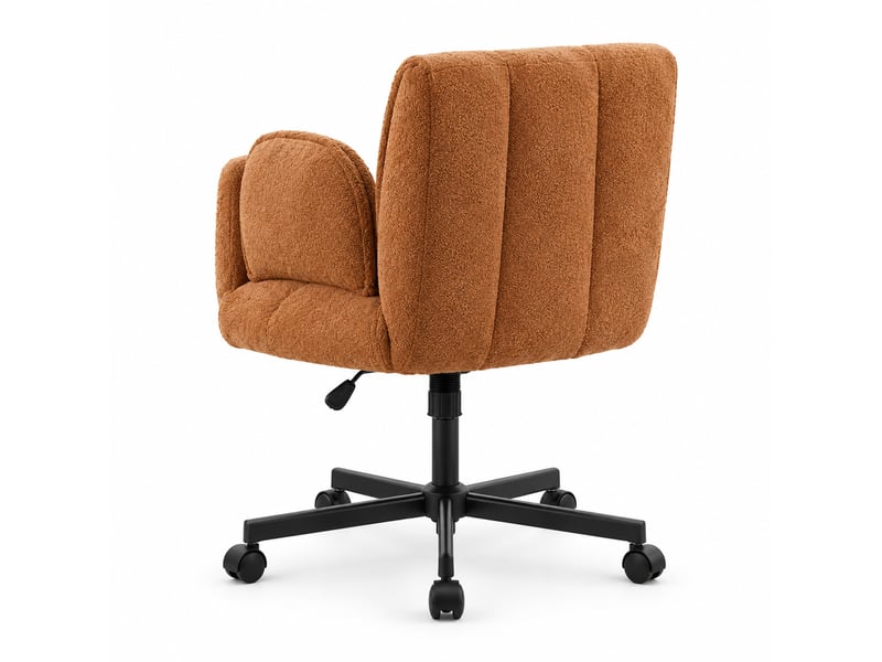  Fauteuil de bureau pivotant avec accoudoirs rabattables orange evryae  - Conforama D