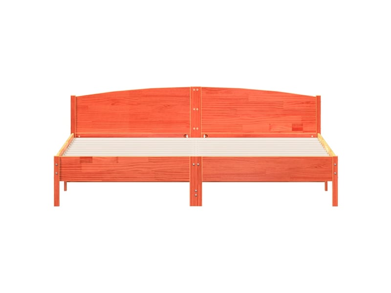  Lit double- lit adulte -  cadre de lit sans matelas  marron 200x200cm bois pin massif  - Conforama C