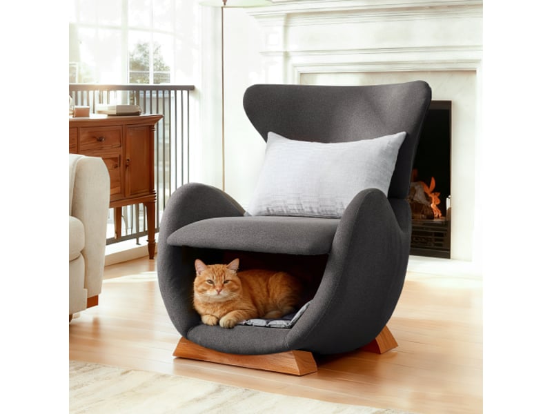  Canapé-lounge baleine design – idéal chat et petit chien, tissu anti-griffes, canapé individuel pour salon  - Conforama D