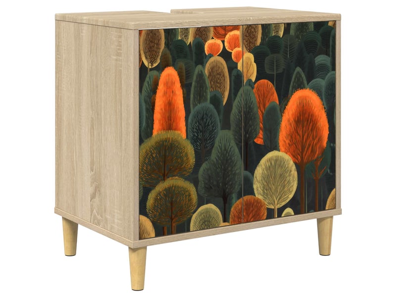  Armoire de salle de bain, meuble de rangement zaandam sonoma 60x40x60 cm  - Conforama A